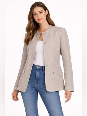 Style &co beige Women's Gray Jacket size 14 used